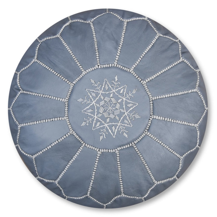 Poufs&Pillows Premium Echt Leder Pouf - Handgefertigt - gefüllt geliefert - Ottoman Sitzsack Fusshoc