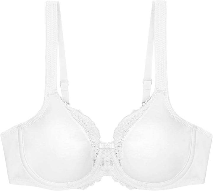 Triumph - Modern Lace + Cotton W - Damen - Bügel-BH - breite Träger - Fester Halt 75B Weiss, 75B Wei
