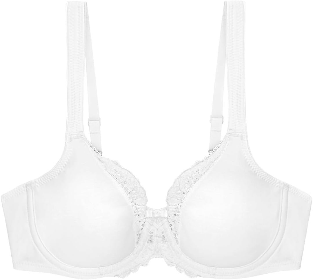 Triumph - Modern Lace + Cotton W - Damen - Bügel-BH - breite Träger - Fester Halt 75B Weiss, 75B Wei