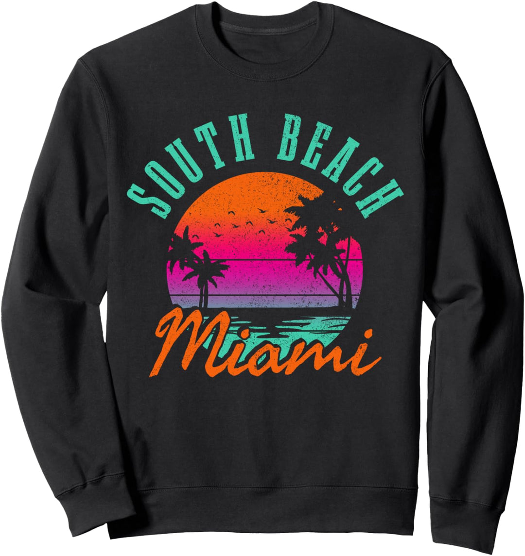 South Beach Miami Retro Florida USA Souvenir Geschenk Sweatshirt