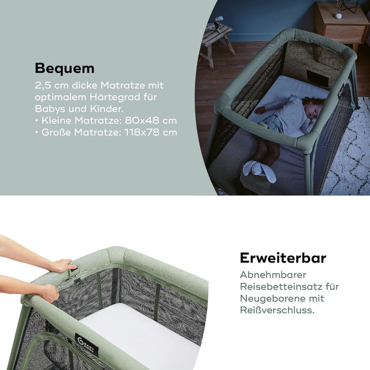 Babymoov Moov & Comfy 3-in-1 Reisebett für Babys und Kleinkinder - bis 20kg, mit zwei Ebenen, Beiste