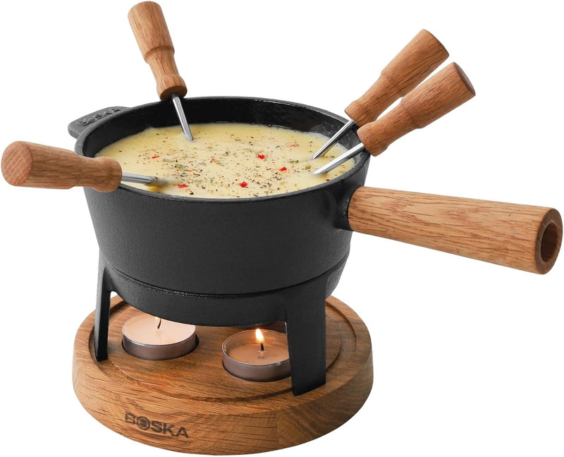 Boska Fondue-Set Pro S - 700 ml - 350 Gramm geschmolzenen Käse - geeignet für Käsefondue - mit Candl