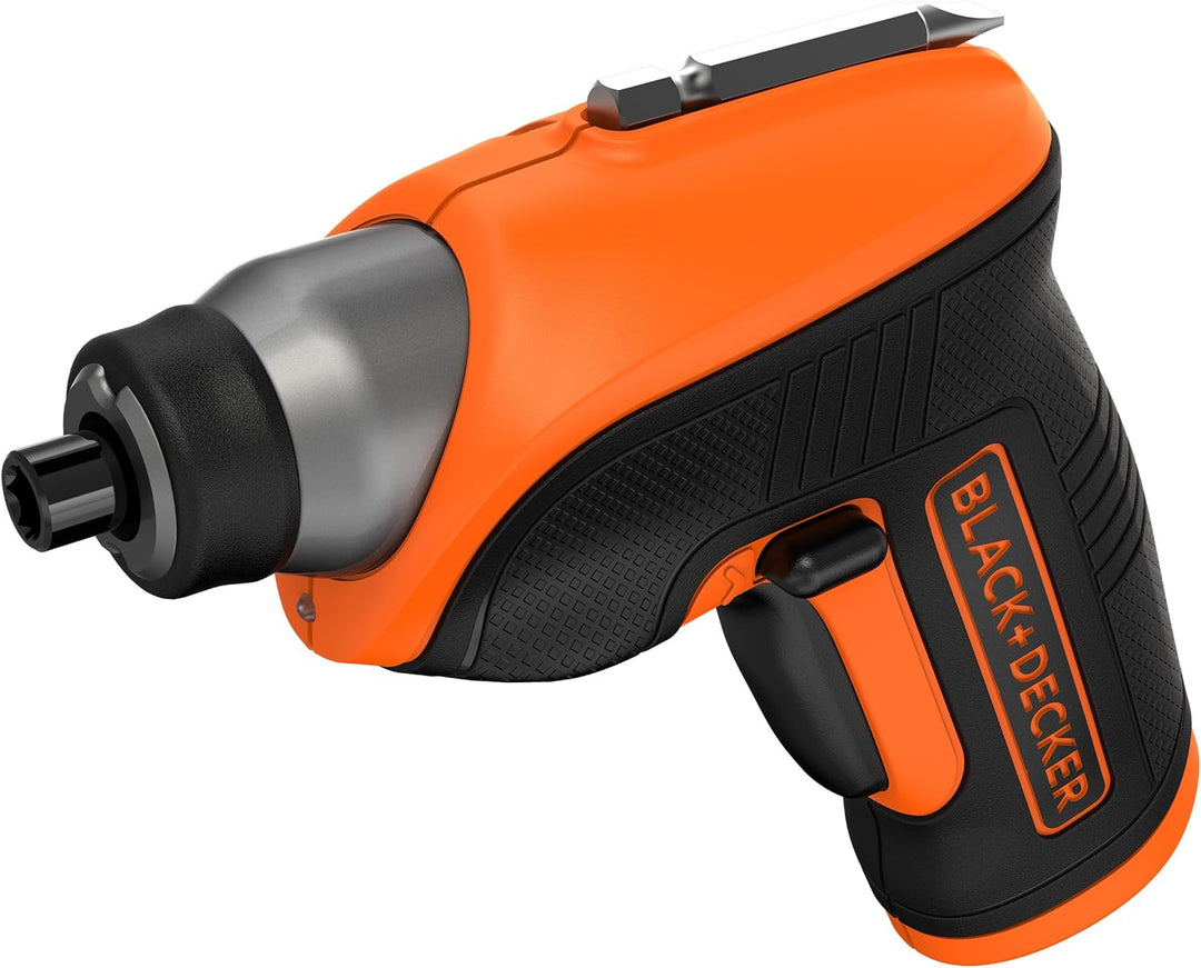 Black+Decker Akku-/ Winkelschrauber (3,6V, 1,5Ah Li-Ion, Winkelaufsatz, 8 Positionen, autom. Spindel