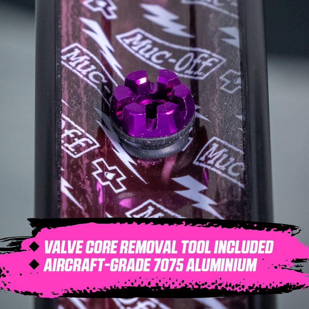 Muc-Off Unisex V2 Presta Tubeless Ventile, Lila, 60mm Violett 60mm, Violett 60mm