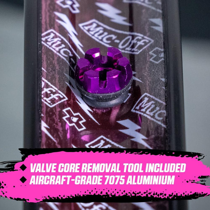 Muc-Off Unisex V2 Presta Tubeless Ventile, Lila, 60mm Violett 60mm, Violett 60mm
