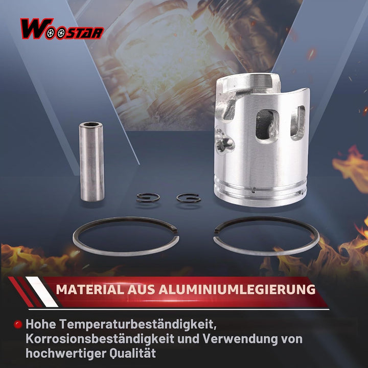 WOOSTAR 40mm Kolbenring Ersatz für 2 Takt 49ccm 50ccm 1994-2015 PW50 Y-Zinger Jog Moped Roller Dirt