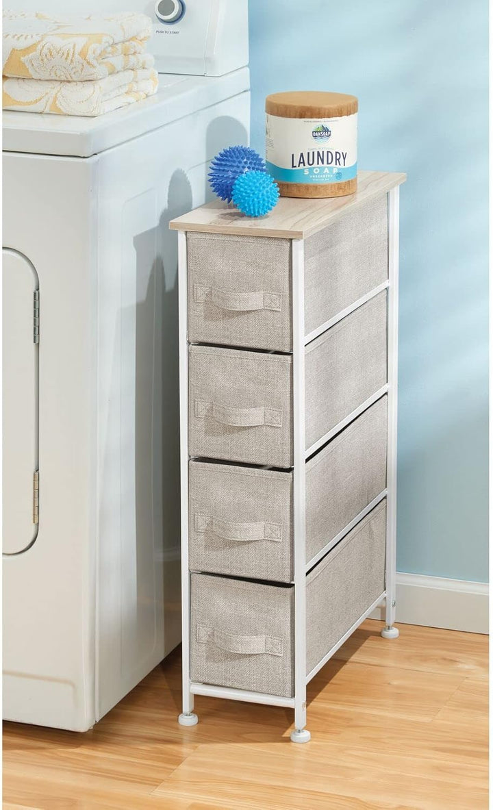 mDesign Kommode aus Stoff – praktischer Schrank Organizer mit 4 Schubladen – schmales Aufbewahrungss