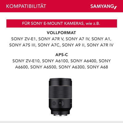 Samyang AF 35mm F1,4 II FE für Sony E – Autofokus Vollformat & APS-C Weitwinkel Objektiv Festbrennwe