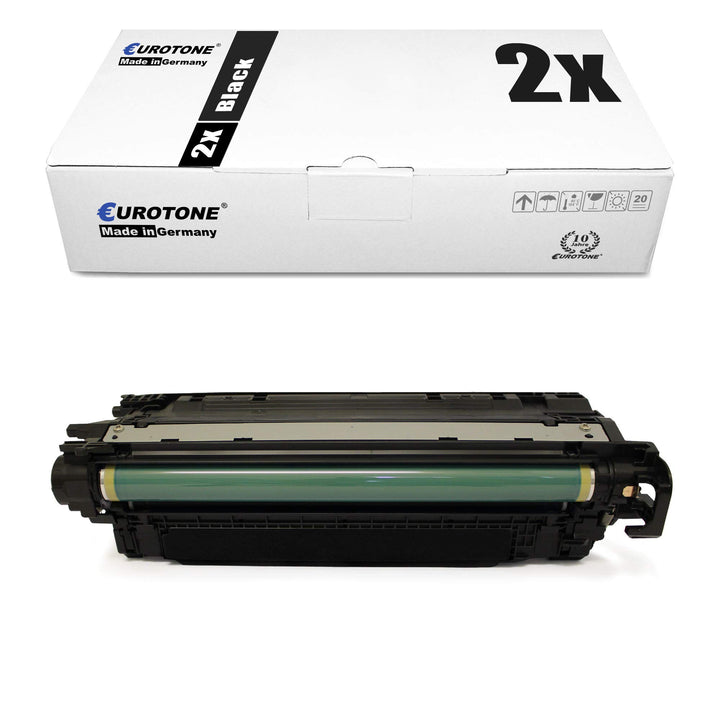 2X Eurotone kompatibler Toner für HP Color Laserjet Enterprise CP 4025 4525 wie CE260A 647A Black 2x