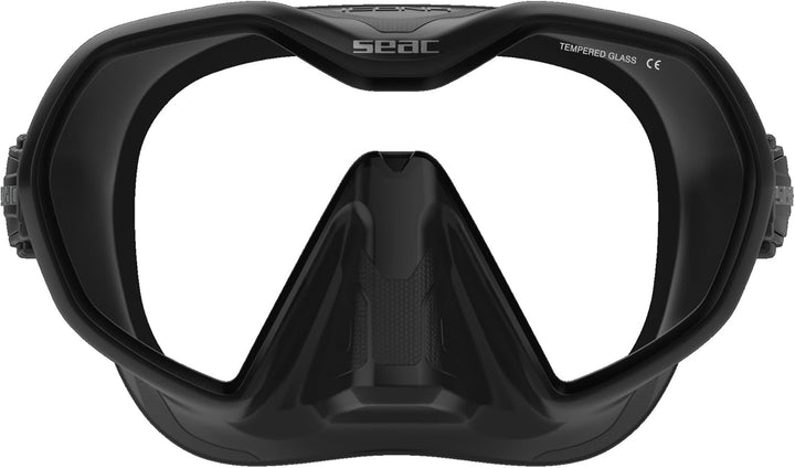 Seac Icona, rahmenlose Einglas-Tauchmaske, 100% Made in Italy Schwarz, Schwarz