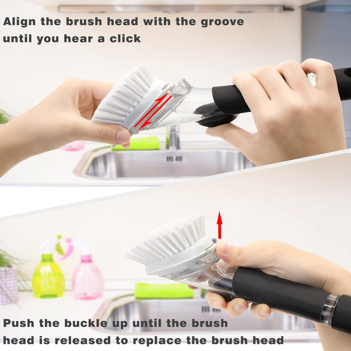 Spülseifenspenderbürste Nachfüllpackungen für OXO Spülbürste – 8 Stück Bürstenkopf Ersatz für Schrub