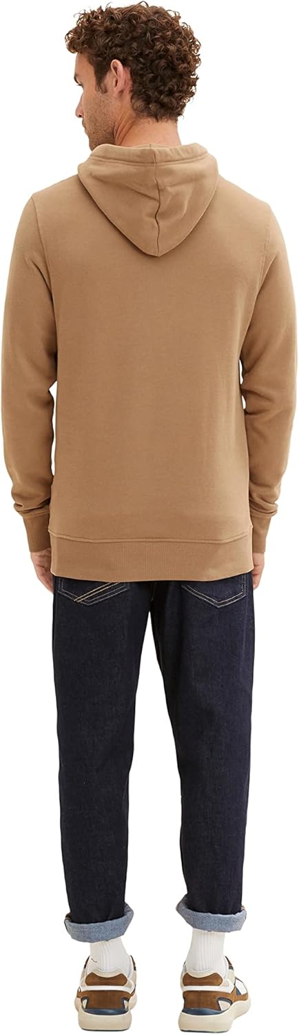 TOM TAILOR Herren Basic Hoodie Sweatshirt M 15078 - Otter Brown, M 15078 - Otter Brown