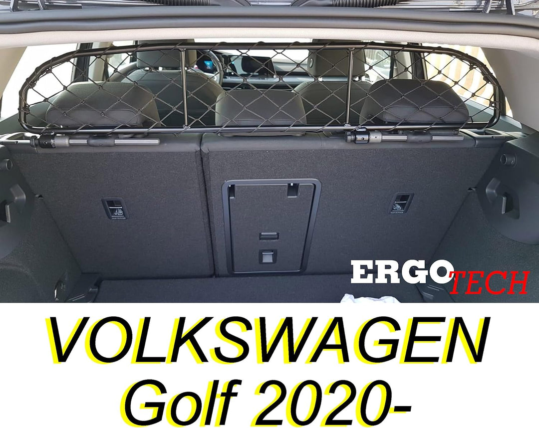 ERGOTECH Hundegitter für Volkswagen Golf 8 (ab BJ 2020) RDA65-HXXS8 kvw039, für Hunde und Gepäck