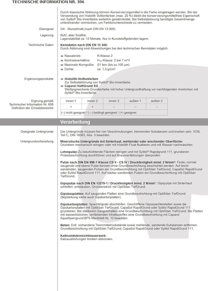 Caparol Sylitol Bio-Innenfarbe Grösse 12,5 LTR, Farbe altweiss (ca. RAL 9010)