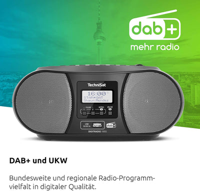 TechniSat DIGITRADIO 1990 - Stereo-Boombox mit DAB+/UKW-Radio und CD-Player (Bluetooth-Audiostreamin