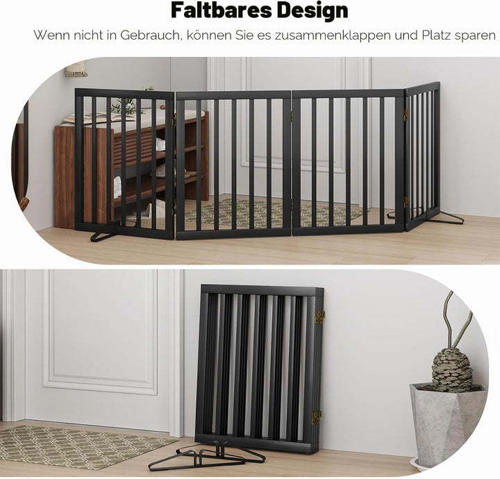 Freistehendes Hundegitter, Faltbares Hundebarriere für Tür,Treppen,Flur,Küche &amp; Schlafzimmer, Freist