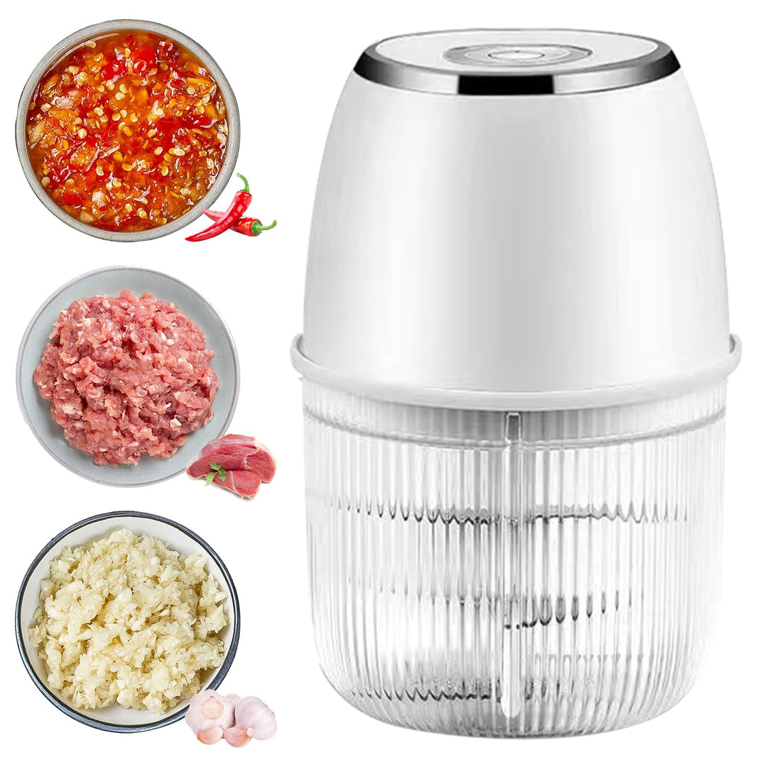 Elektrischer Küchenzerkleinerer, 350ML Zwiebelzerkleinerer Elektrisch, Tragbarer Mini-Zerkleinerer,Z
