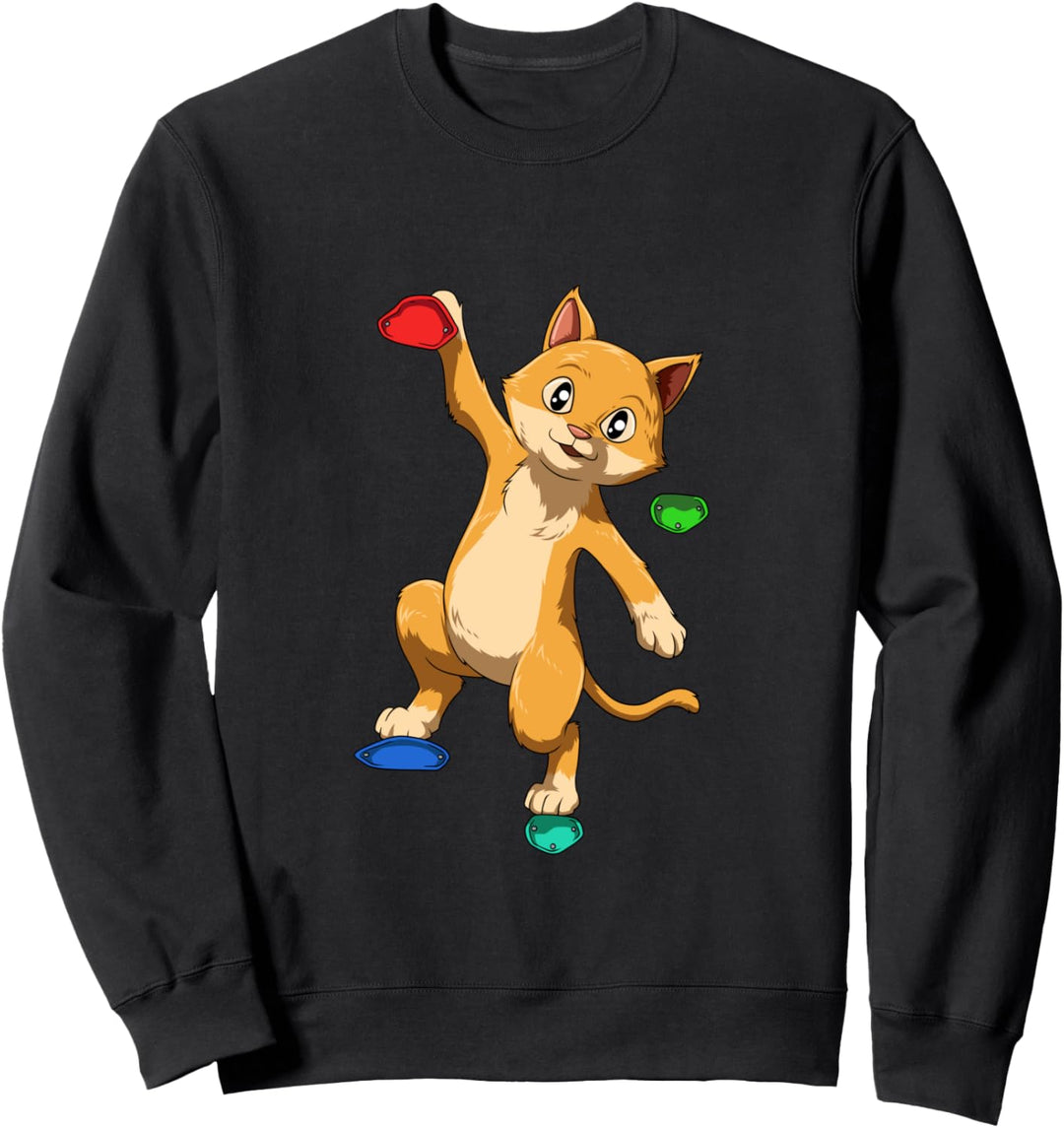 Kletternde Katze - Boulder Klettern Geschenk Sweatshirt