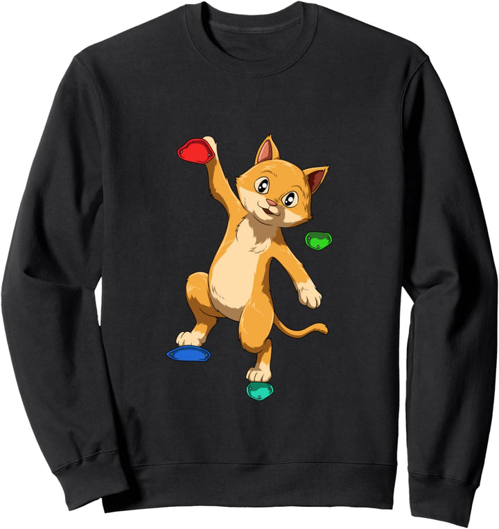 Kletternde Katze - Boulder Klettern Geschenk Sweatshirt