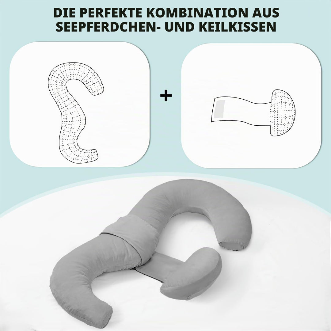 SCHNAUZER HOME Mutterschaft Kissen Body Pillow - Soft Long Bed Pillows Insert for Sleeping,121 cm/E-