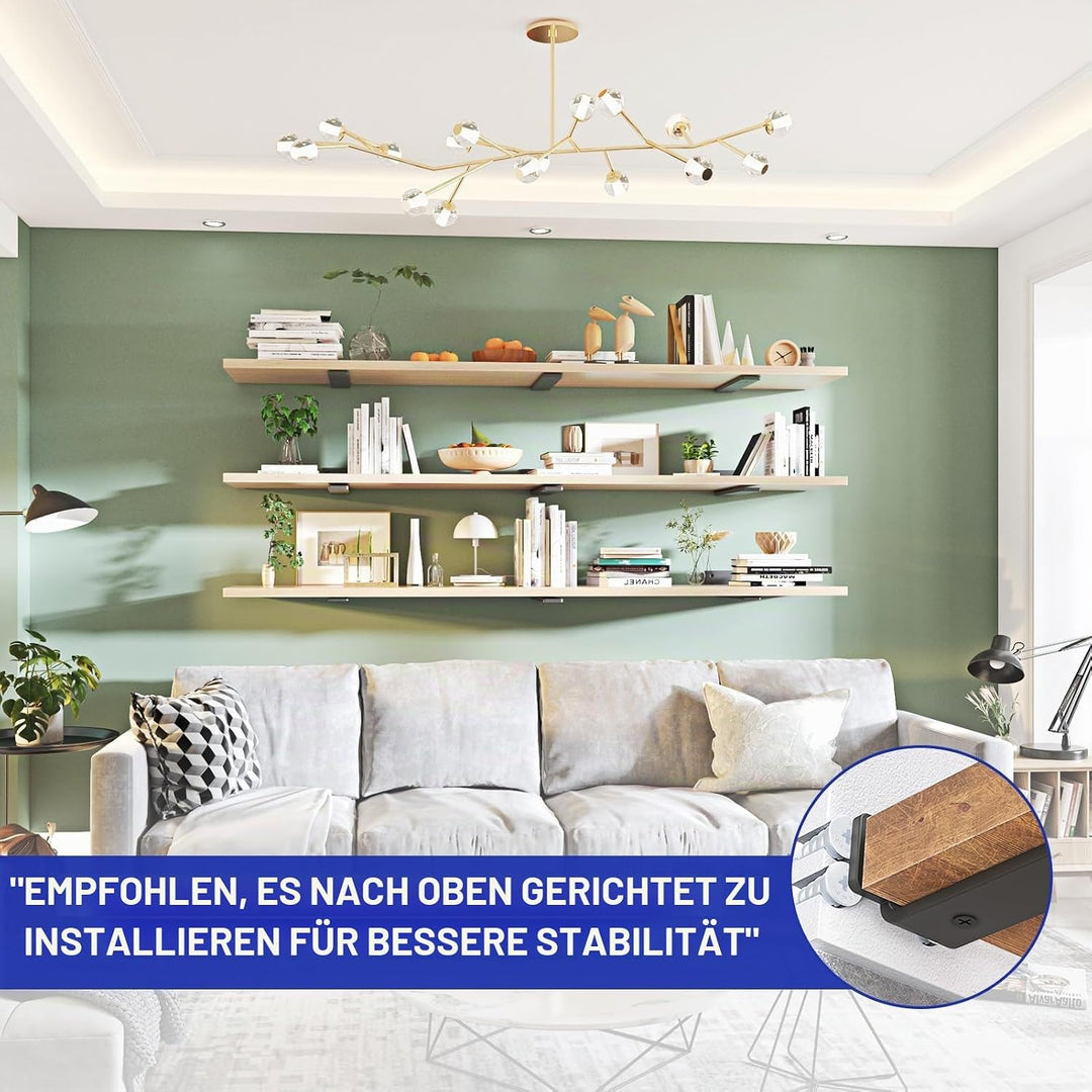 WELDUN 6 Stücke Regalhalterung Regalträger 10 Inch, Schwerlast Regalwinkel für die Wandmontage, Trag
