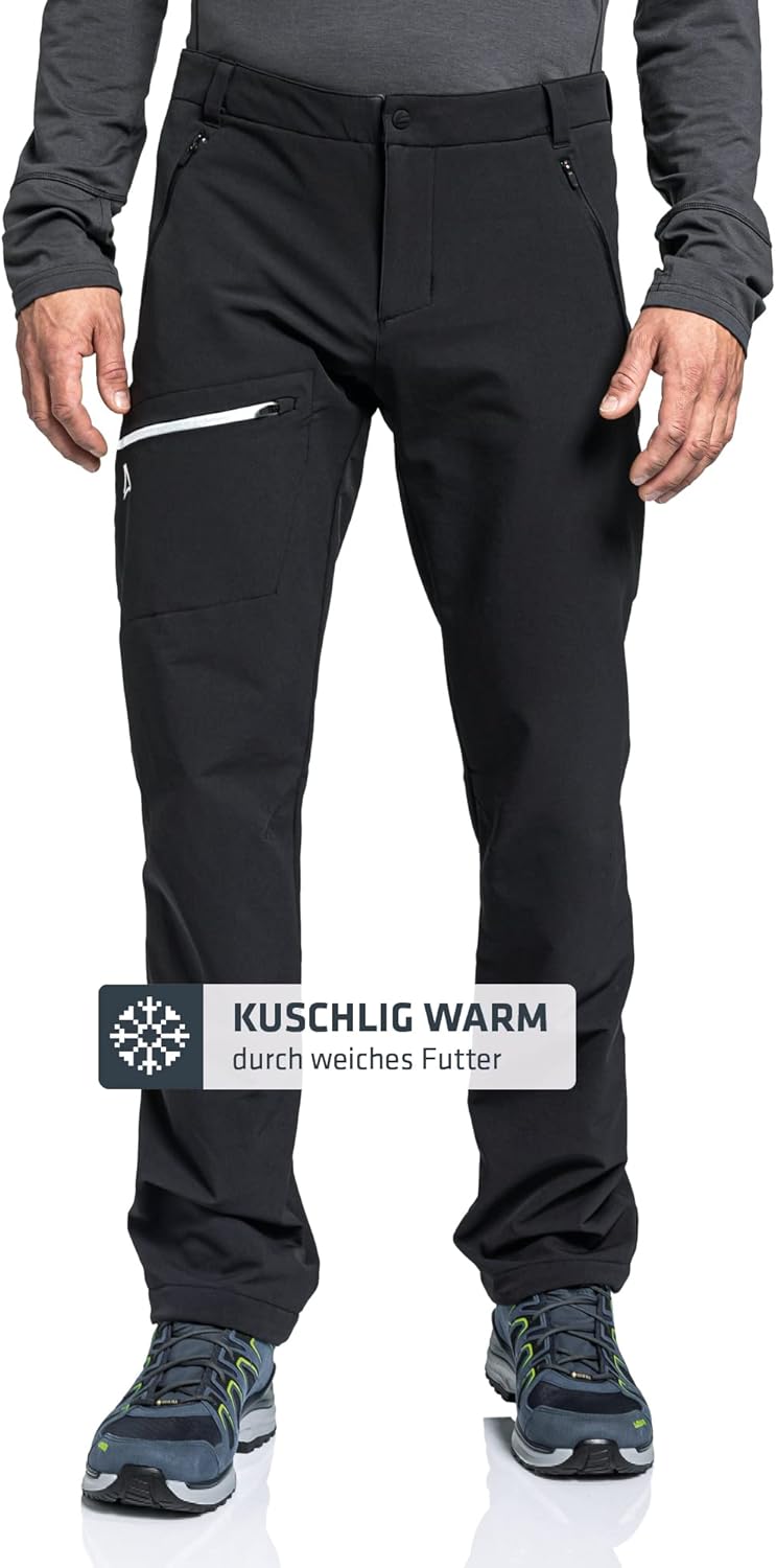 Schöffel Herren Pants Folkstone Warm M, warme Wanderhose mit 4 Wege-Stretch, wasserabweisende Thermo