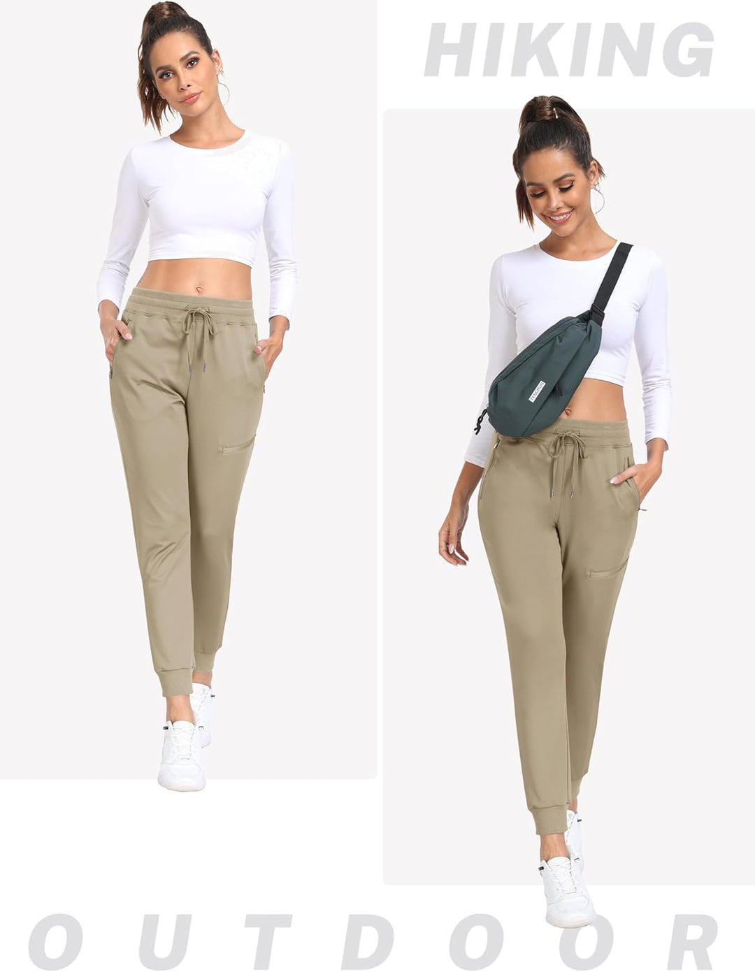 MoFiz Jogginghose Damen Thermohose Mikrofleece Sporthose Atmungsaktiv Waterproof Sweatpants mit Reis