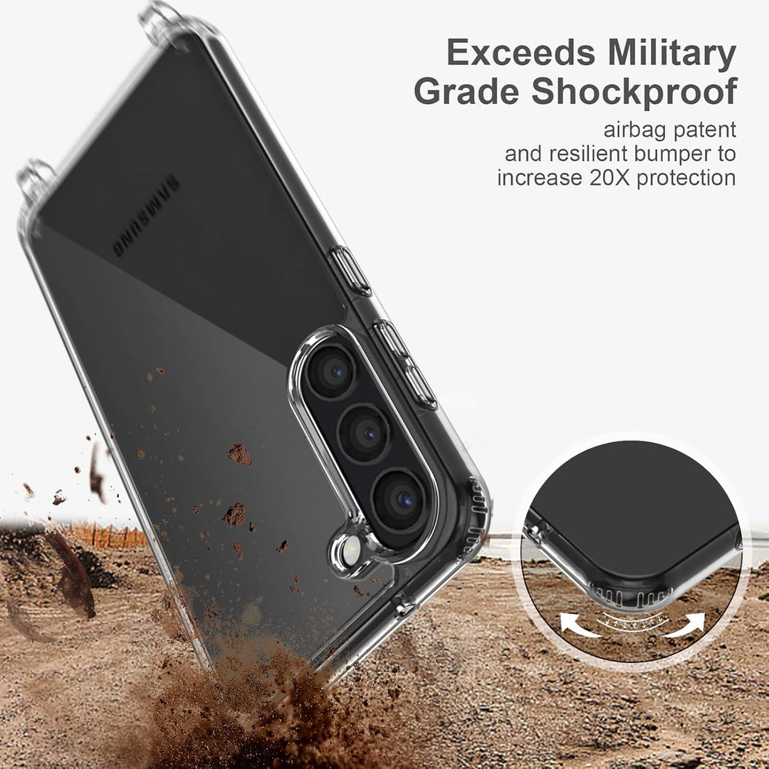 Handykette Hülle für Samsung Galaxy S23 Handyhülle mit Band und Schutzfolie, Transparent Case mit Sc