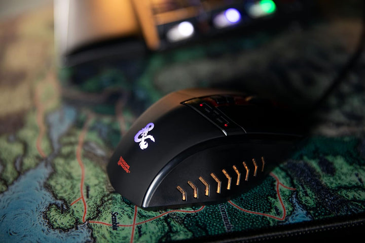Konix Dungeons &amp; Dragons Gaming-Maus für PC - 6 Tasten - 1,8 m Kabel - USB-Anschluss - Schwarz und R