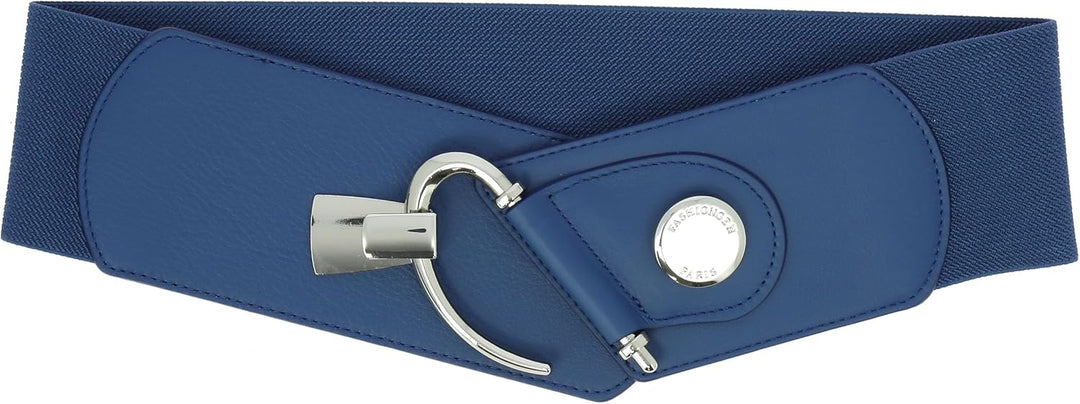FASHIONGEN - Elastischer Damengürtel aus Rindsleder, DARLENE Blau XS, Blau XS