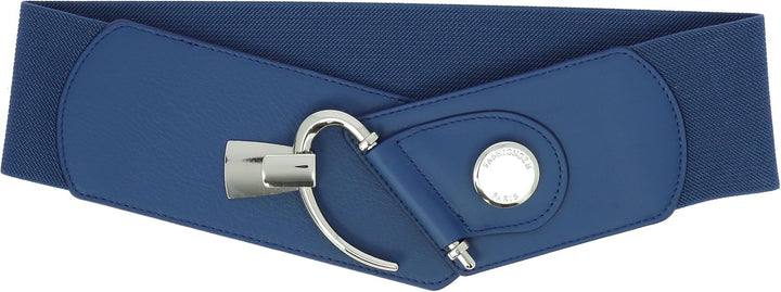 FASHIONGEN - Elastischer Damengürtel aus Rindsleder, DARLENE Blau XS, Blau XS