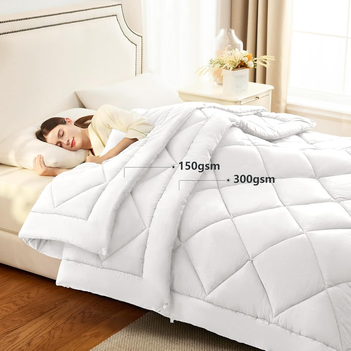 WAVVE Bettdecke 135x200 4 Jahreszeiten 2 teilig - Ganzjahresdecke 135x200cm 300gsm+ Sommerdecke 135