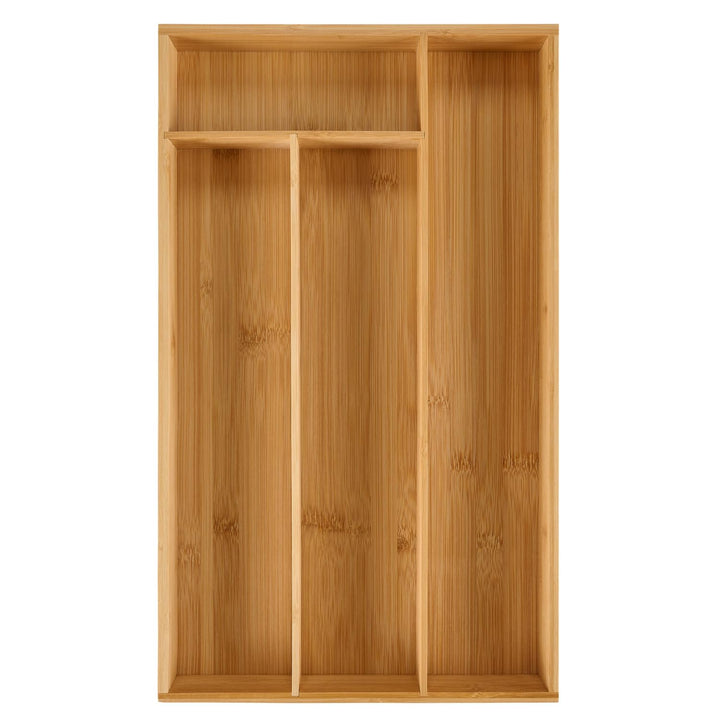 Blumtal Besteckkasten aus 100% Bambus - Schubladentrenner Küche mit 4 Fächern - Küchen Organizer Bam