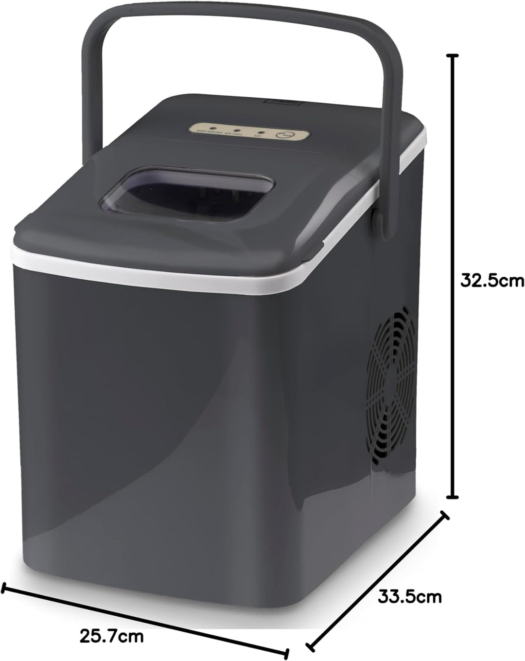 Trebs 99363 Eiswürfelbereiter - Eiswürfelmaschine - 12kg Eiswürfel in 24 Stunden - 2 L Wassertank -