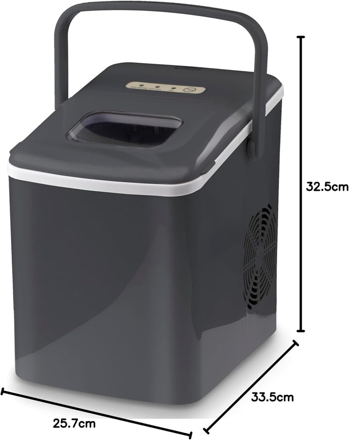 Trebs 99363 Eiswürfelbereiter - Eiswürfelmaschine - 12kg Eiswürfel in 24 Stunden - 2 L Wassertank -