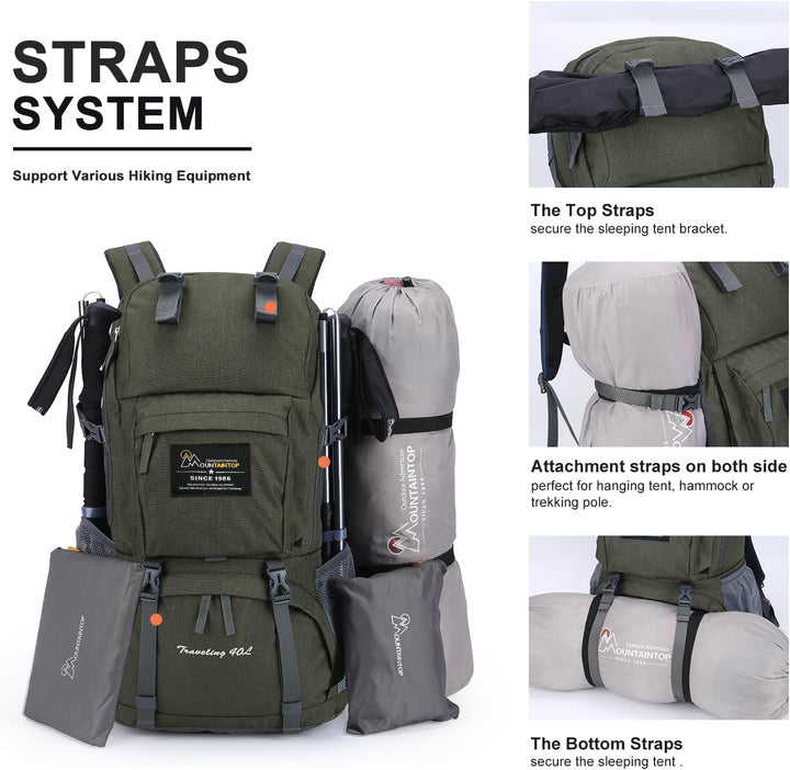 MOUNTAINTOP 40L Wanderrucksack Herren Damen Trekkingrucksack Backpacker Reiserucksack Outdoor Campin