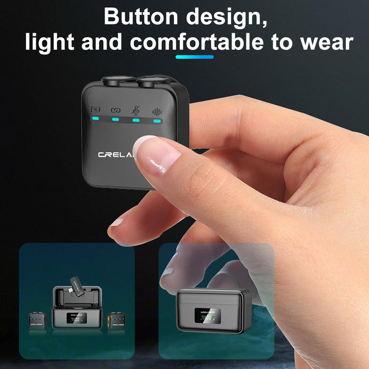 3 in 1 Professionelles Mini-Drahtloses Mikrofon für iPhone/Android/Kamera, Bluetooth Lavalier-Mikrof