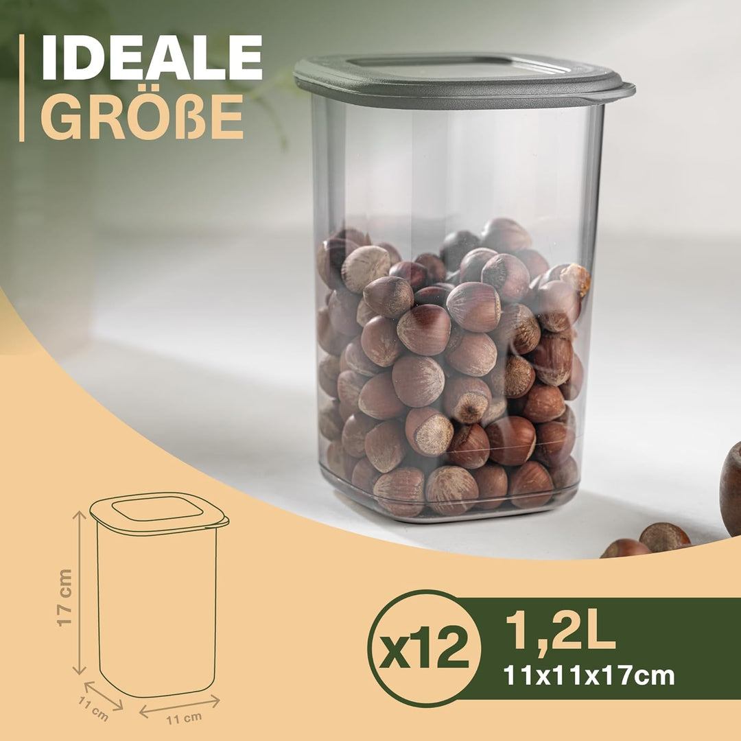 Viwares Vorratsdosen mit Deckel Luftdicht | 12er Vorratsbehälter Set | BPA-FREI | Zur Müsli Mehl und