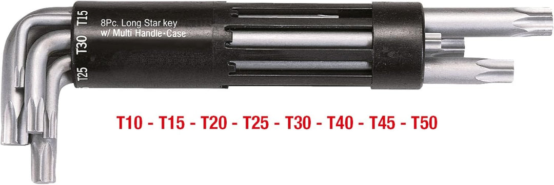 KS Tools 151.2300 3 in 1 TX-Winkelschlüssel-Satz,lang,8-tlg., 4042146023303