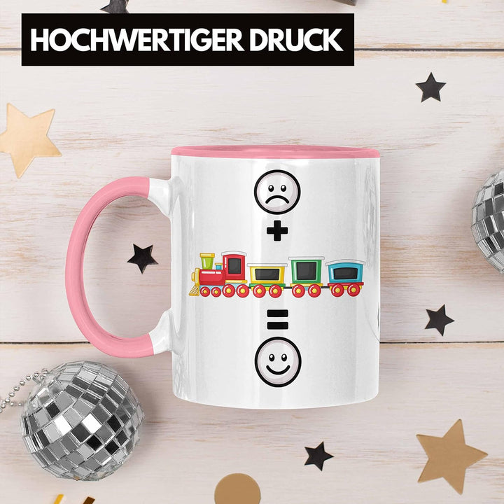 Trendation - Eisenbahn Tasse Geschenk für Eisenbahner Modelleisenbahn :(+ Eisenbahner = :) Lustige G