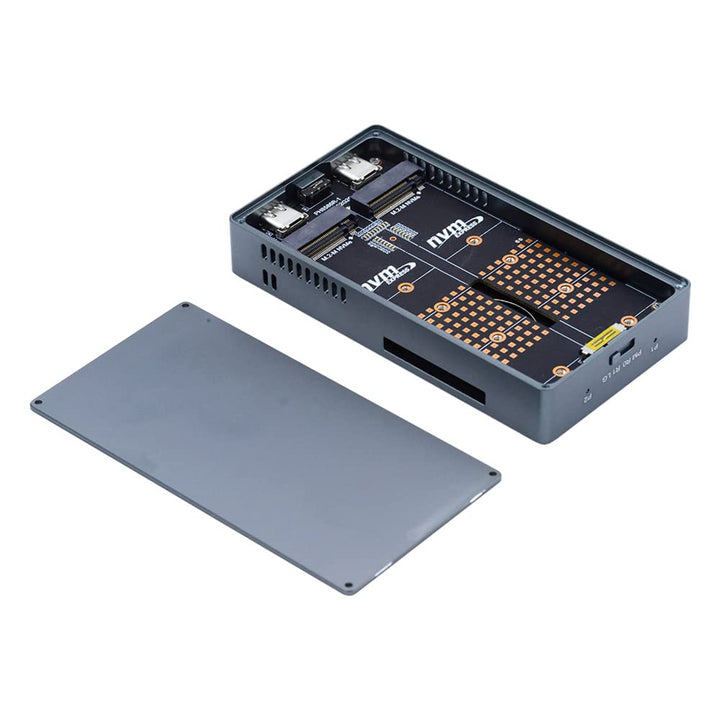xiwai 20Gbps Dual NVME M.2 NGFF M-Key auf USB-C Typ-C Raid0 Raid1 JOBD Big Enclosure mit Lüfter Raid