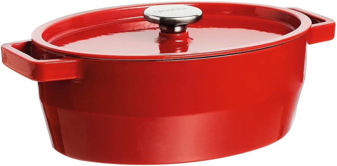 Pyrex Bratentopf, Gusseisen, Rot