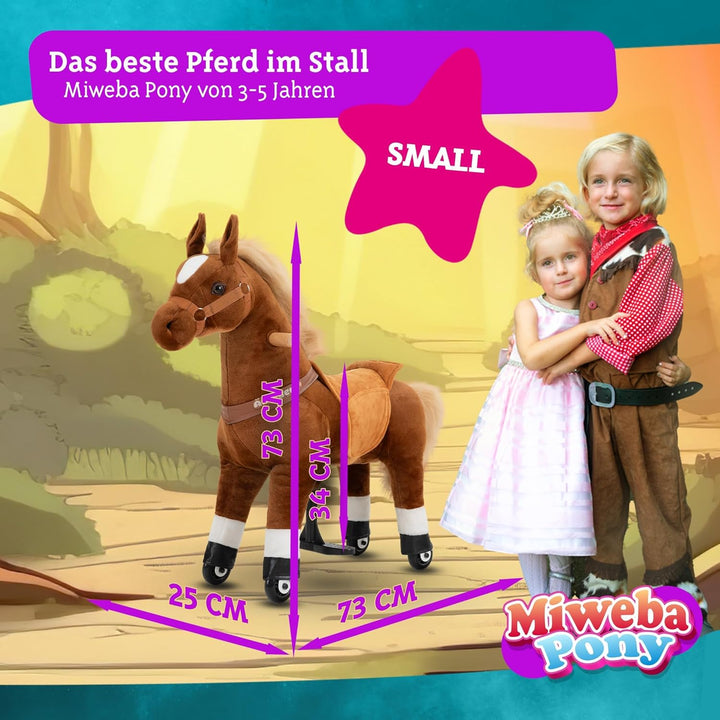 Miweba Pony Amadeus | Reitpferd auf Rollen - Pferd für Kinder - Schaukelpferd - Schaukeltier - Kusch