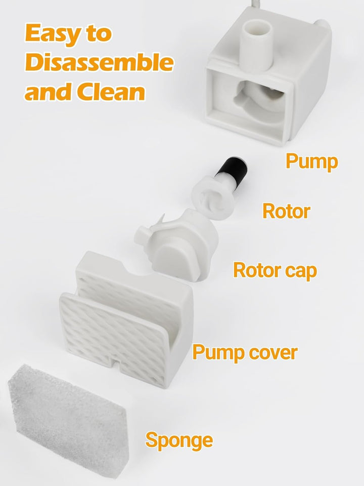 SIBAYS Ersatz-Wasserpumpe für 15 Liter grossen Hundewasserbrunnen, USB 5V 1A katzenbrunnen pumpe mit