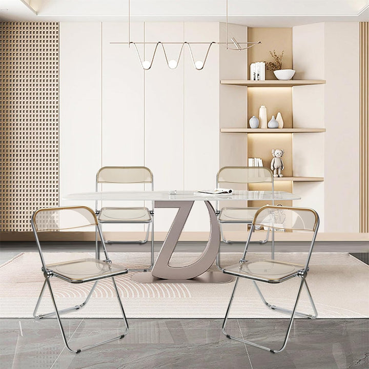 Homewell Esszimmerstühle 1er set, Alek-Klappstühle mit Chromrahmen Stilvoll, Luxus Transparenter Kla