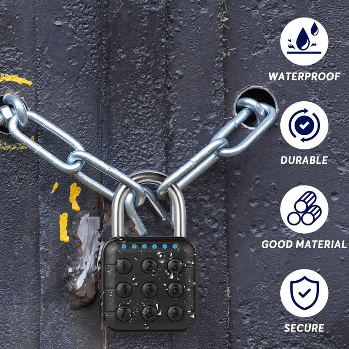 mizikuu Elektronisches Zahlenschloss, 6 Stellig Smart Lock Wetterfestes Schliessfachschloss Vorhänge
