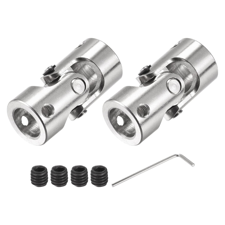 sourcing map 2 Stück Drehbare Kreuzgelenk Wellenkupplung 10mm bis 10mm Innendurchm. L35 x D16 mit Sc