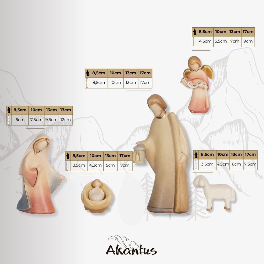 Akantus Krippe Leonardo Krippenfiguren: 8er Set bemalt (13 cm), 13 cm