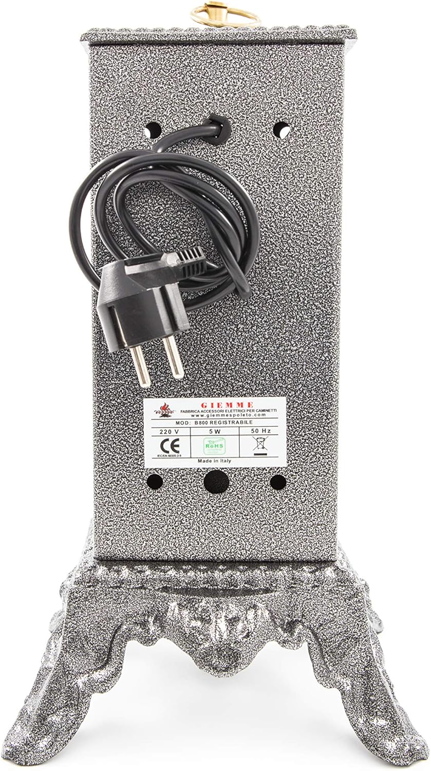 GIEMME B800 Elektrischer Drehspiess – Verstellbarer Drehspiess für BBQ, Grill & Kamin, 220V