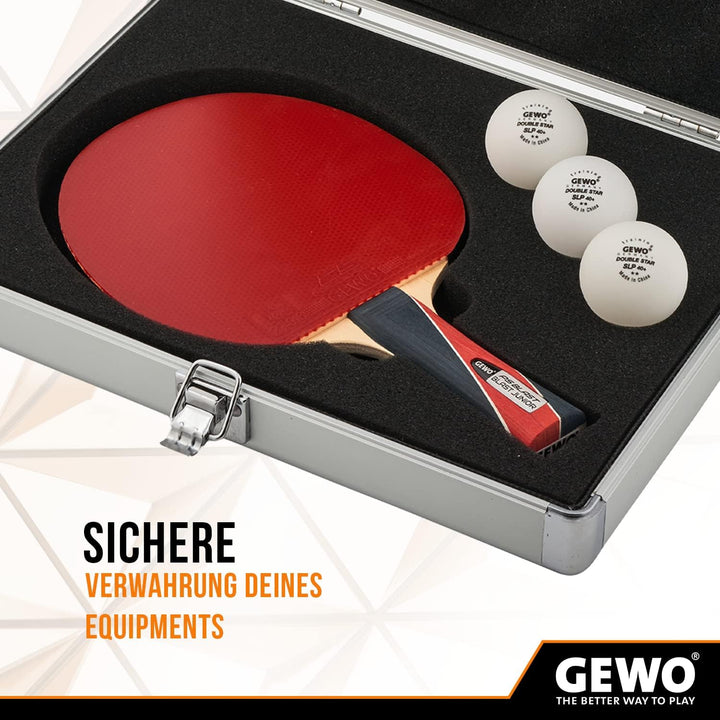GEWO Schlägerkoffer Alu-Safe - Tischtennis Alukoffer mit Schaumstoff für geschützten Transport und s